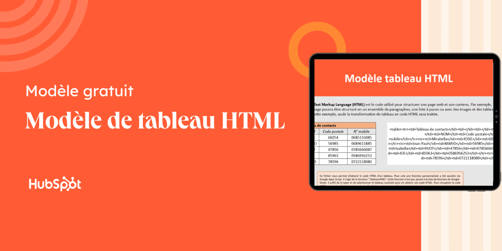 Modèle de tableau HTML