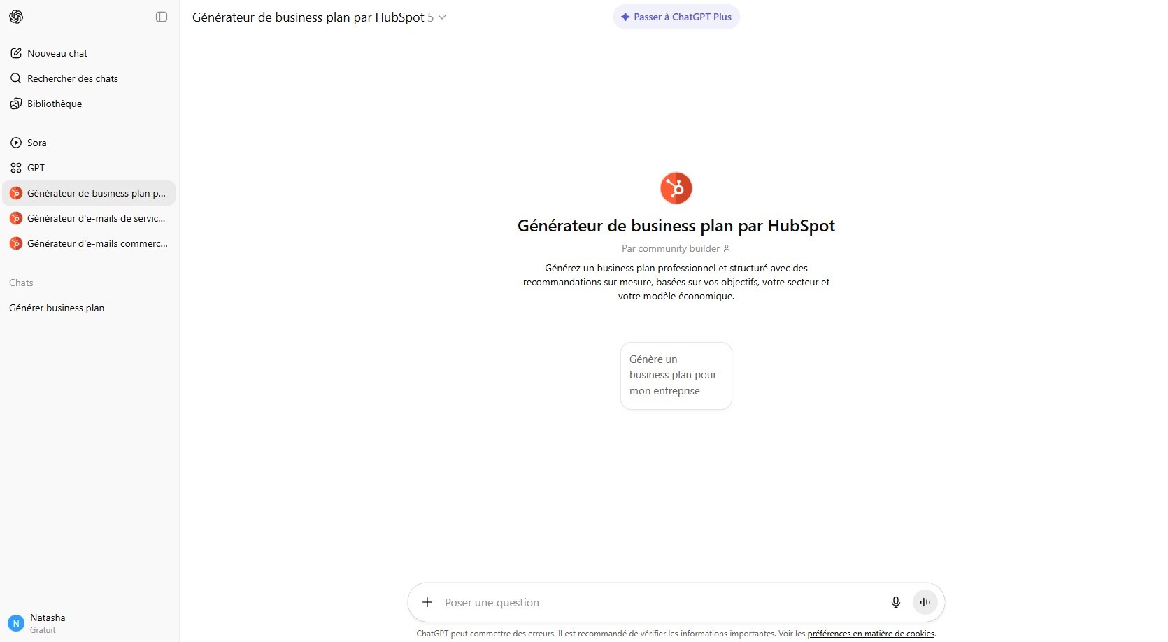 GPT Extension - Business Plan Accueil 